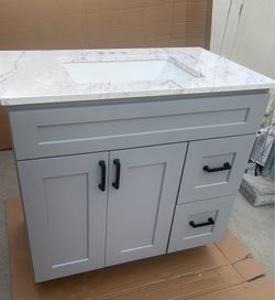 36” solid wood bathroom vanity