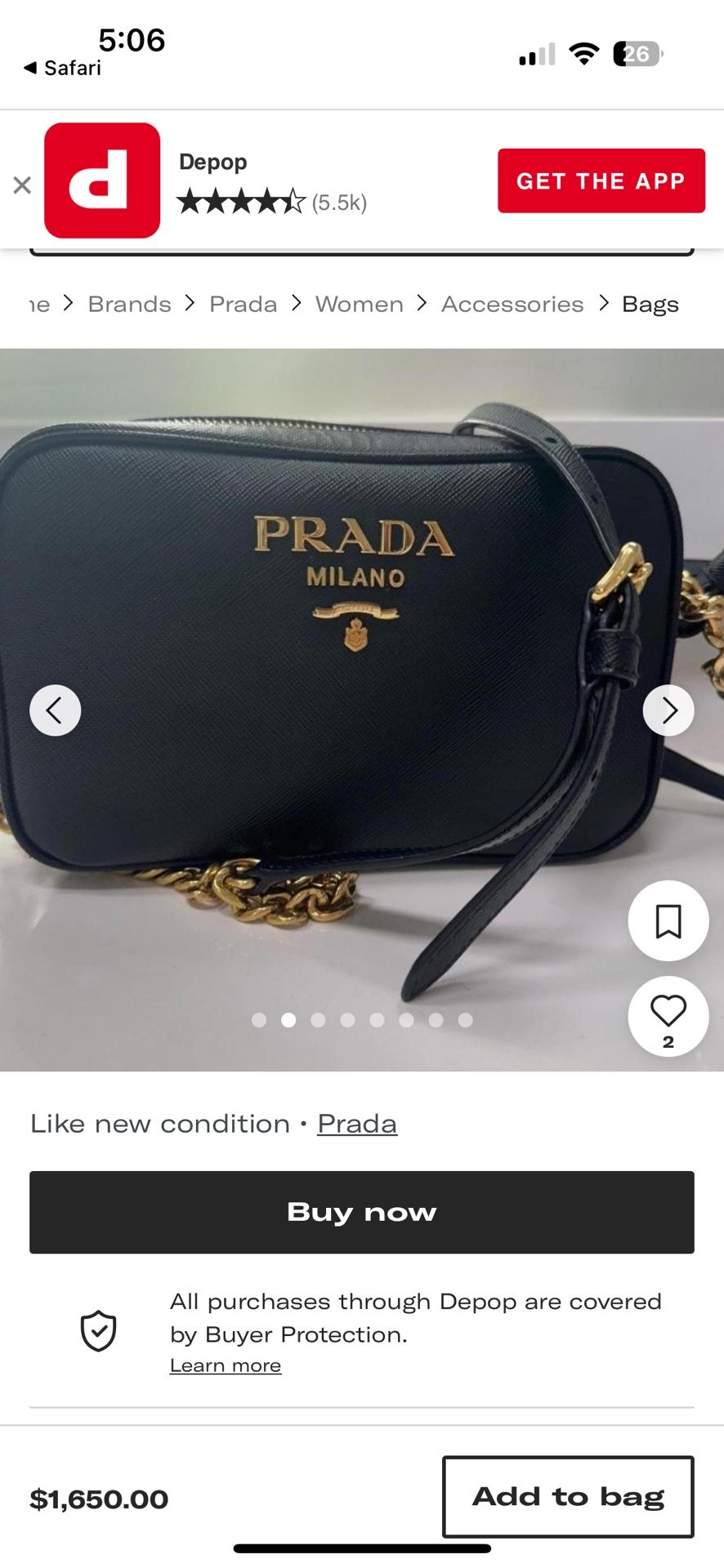 Prada Black Saffiano Leather Bandoliera Camera Bag OBO