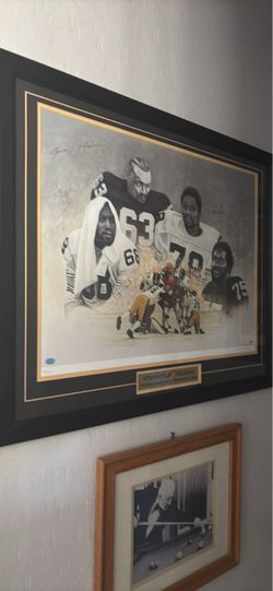 24 x 30 lithograph of the steel curtain Pittsburgh Steelers defensive front