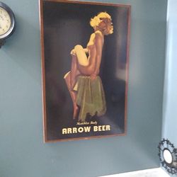 MARALIN  MONROE  ARROW BEER ADVERTISMENT.   1950s ORIGINAL PEICE HUNG IN FAMILY BAR IN FLINT MICHIGAN.   2000 OR BEST OFFER