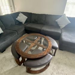 Calvin Slate sectional Sofa [MOVE OUT DEAL]