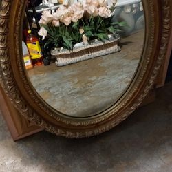 Antique Gold Oval Mirror 