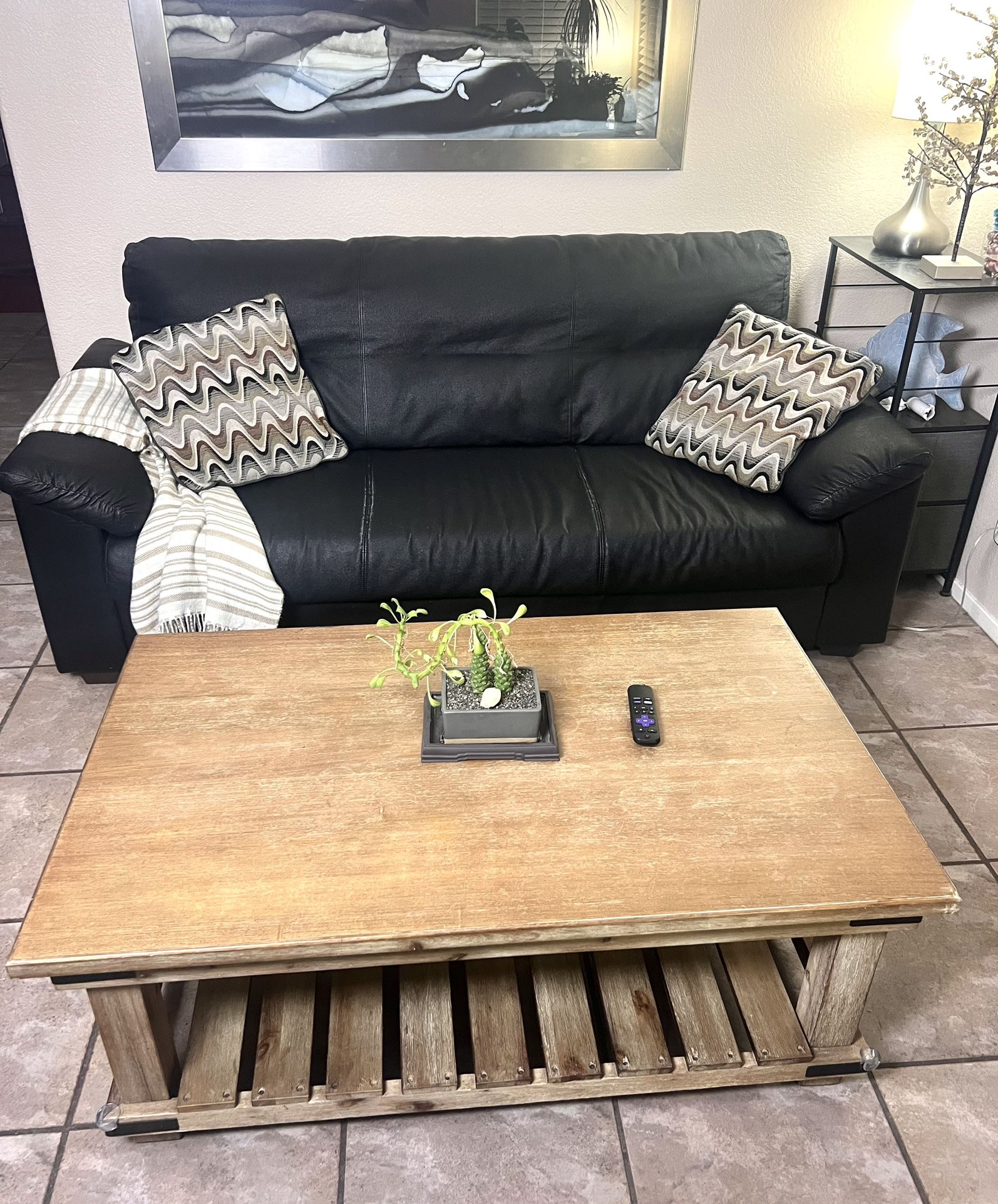 Beautiful Black Leather Couch