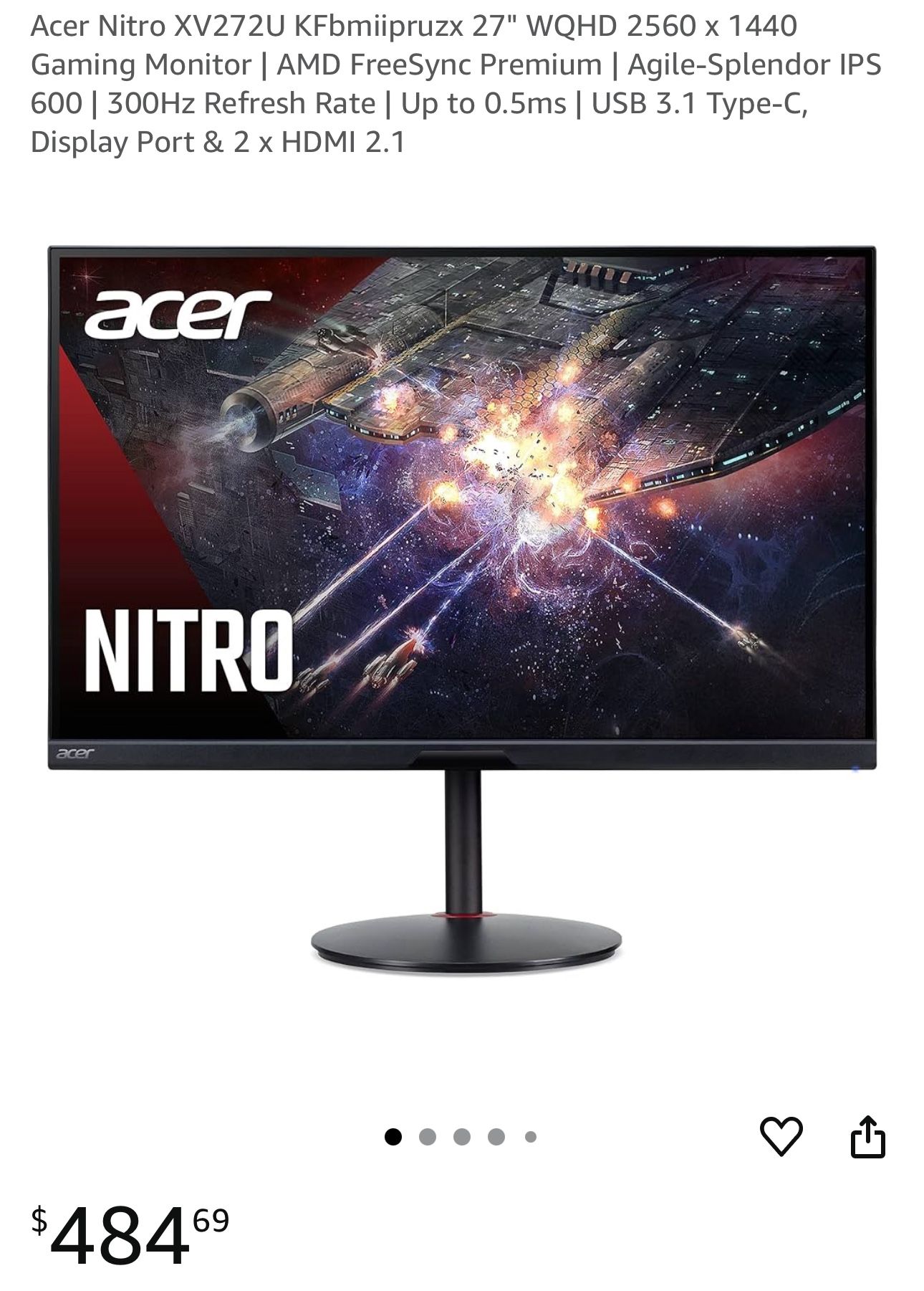 Acer Nitro Computer Gaming Monitor 