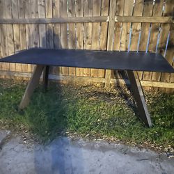 GLASS TABLE BROWN COLOR - Huge Large GLASS TOP PART - Metal Legs - 