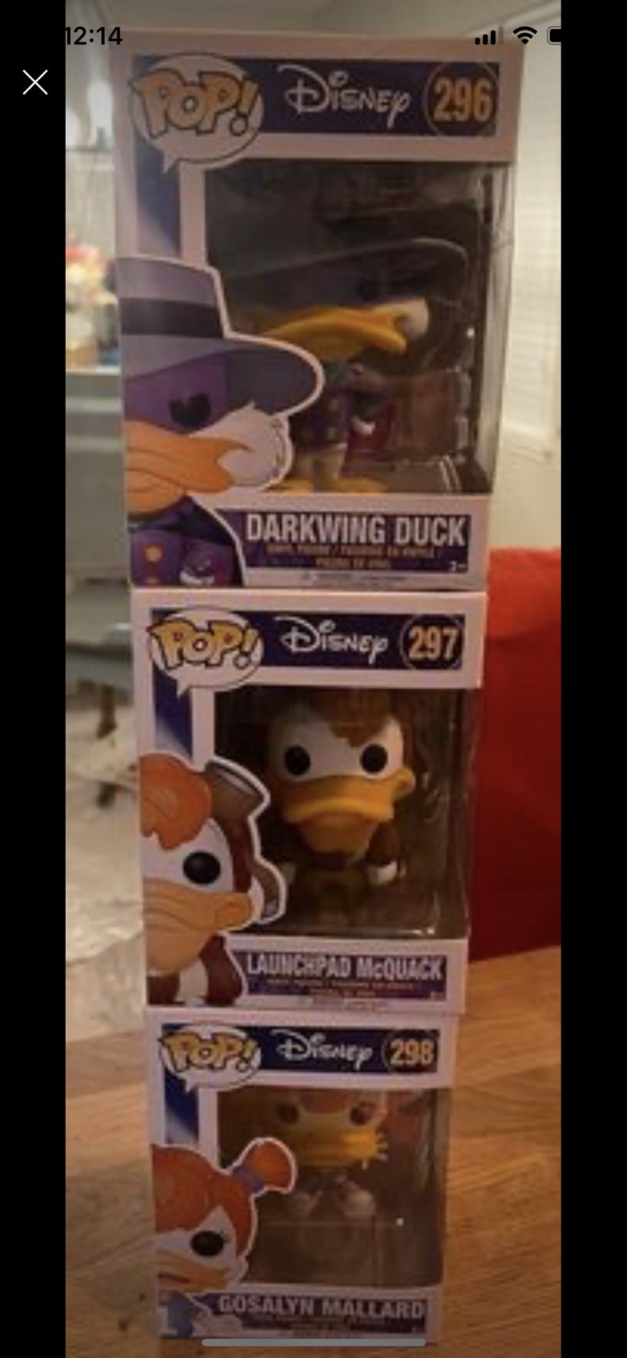 Funko POP! Disney's Darkwing Duck Set: Darkwing Duck, Launchpad McQuack & Gosalyn 296, 297, 298