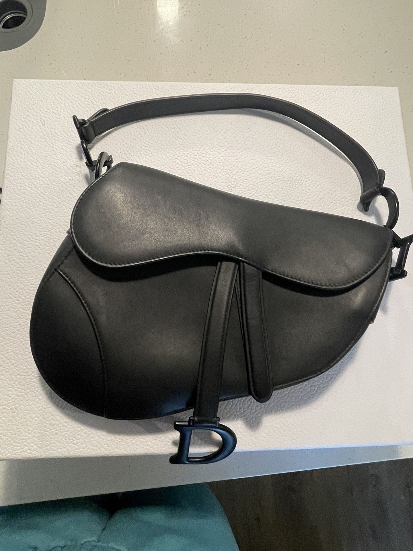 Christian Dior Black Ultra Matte Saddle Bag