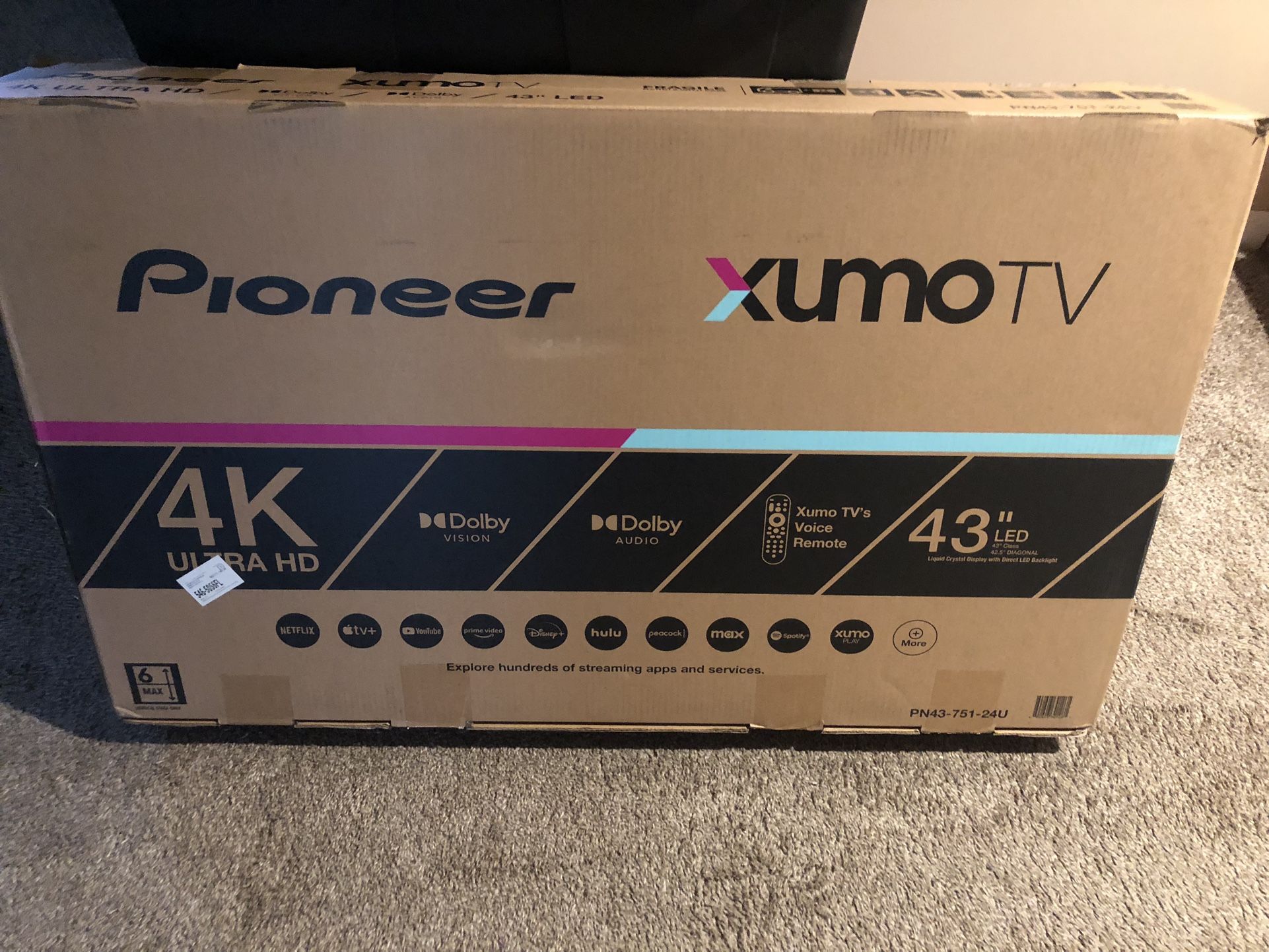 Brand New Pioneer - 43" Class LED 4K UHD Smart Xumo TV
