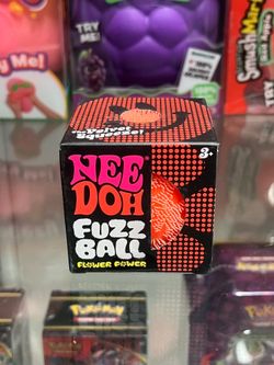 RARE ORANGE 🍊 Needoh FUZZ BALL Flower Power Nee Doh Squish Stress Ball NEE-DOH Fuzzball