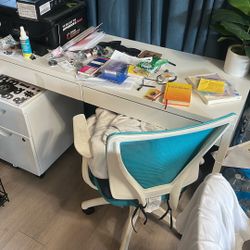 Desk And Rolling Chair 