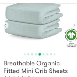 Mini Crib Baby Mattress + 3 Sets Of Sheets