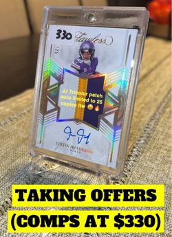 JUSTIN JEFFERSON TRI-COLOR PATCH AUTO /25