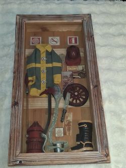 Firefighter Memorabilia Shadow Box Display