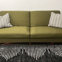 Olive Green Pull Out Sofa Couch Futon