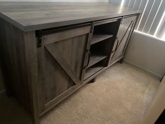 Rustic Barn Door TV Stand Console