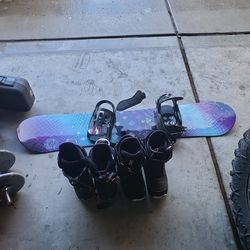 Snowboard and boots