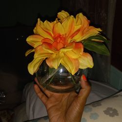 Floral Mix In Glass Vase