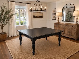 Solid Hardwood Dining Table – 60” x 60” w/ Leaf – $350