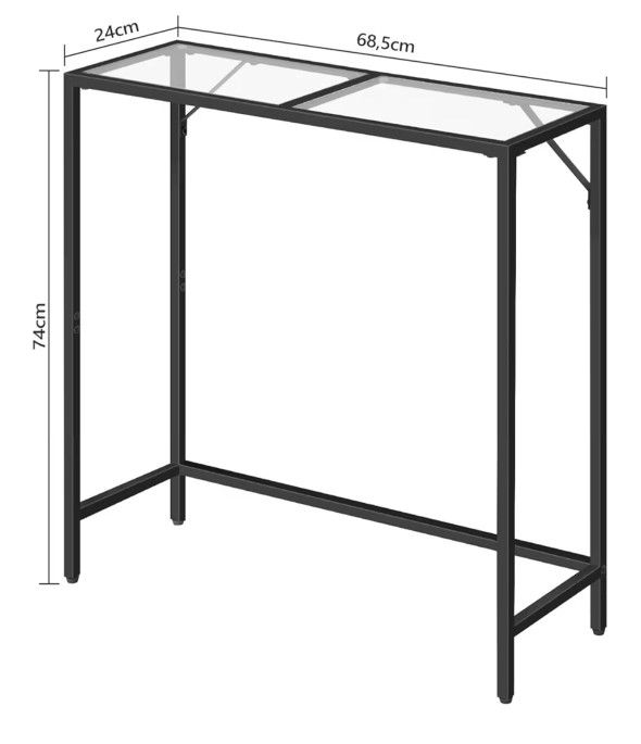 Black Glass Console Table- 27in for Sale in Boca Raton, FL - OfferUp