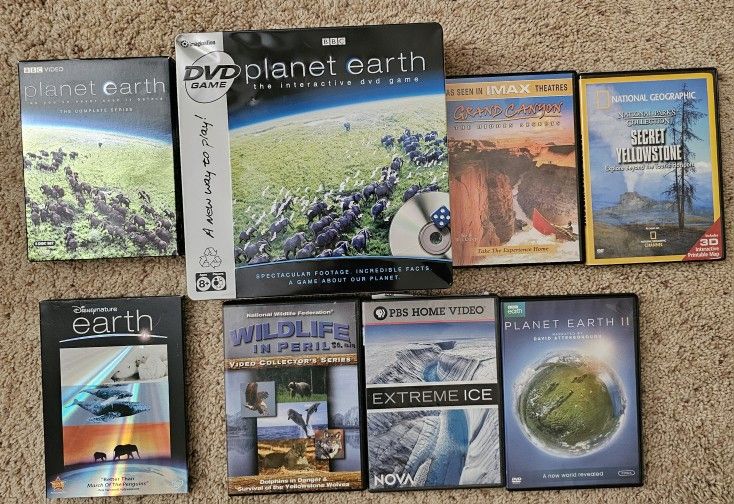 Planet Earth Interactive DVD Game + 3 Disc Box Movie Set + 6 Other Nature Movies