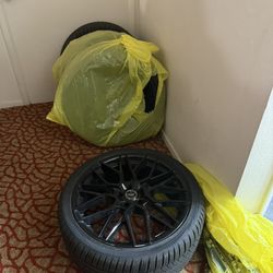20 In Black Rims With All Terrain All Weather Tires 