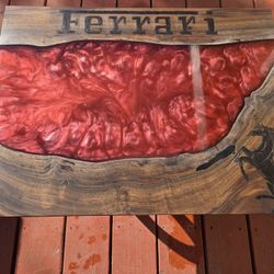 Hand Crafter Ferrari Epoxy/walnut Table