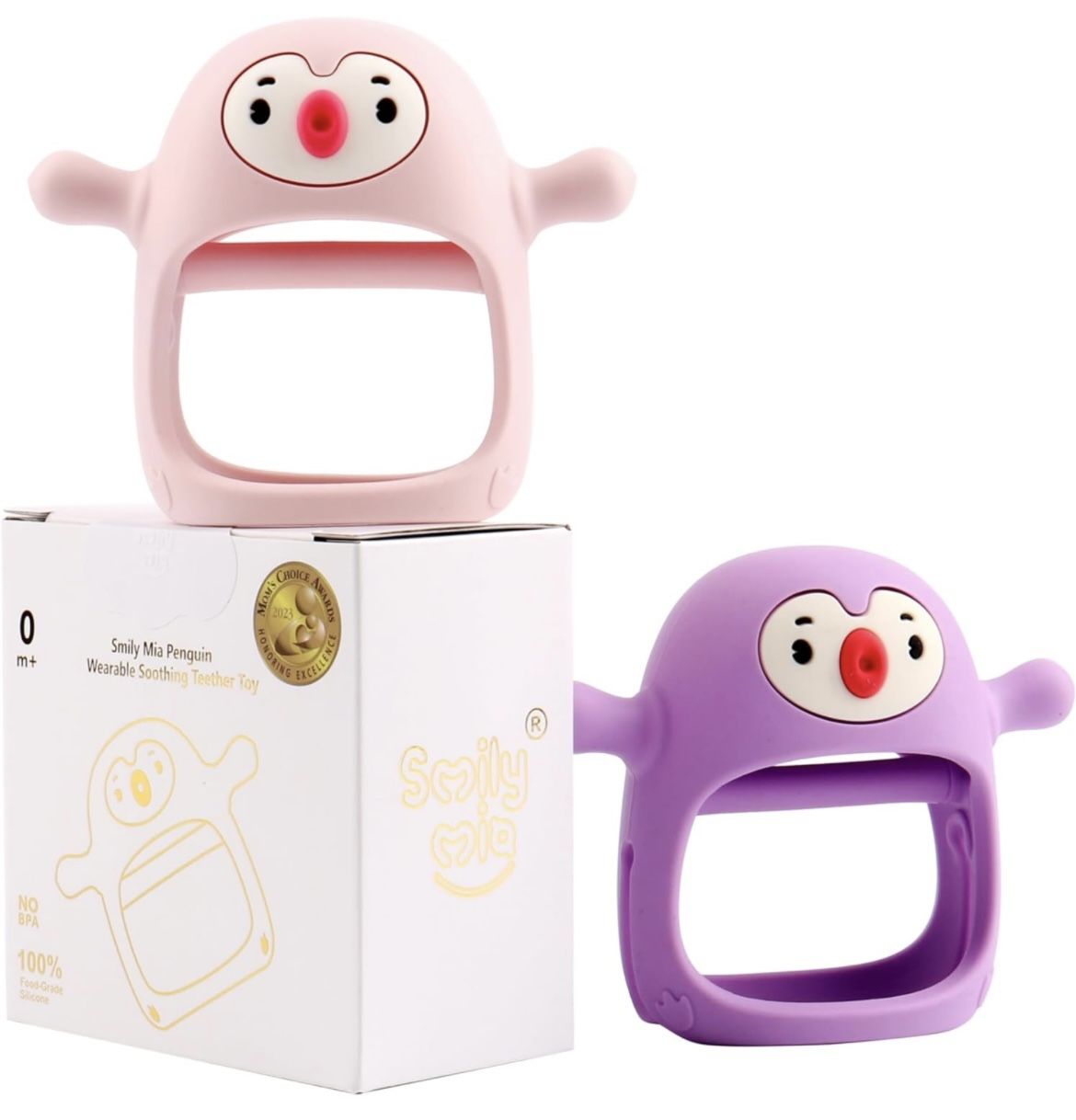 New In Box 2Pack Baby Teething Toy for 0-12Month Babies,Penguin Teether for Infants,Anti Dropping Wrist Hand Teethers Baby Chew Toys for Sucking Needs