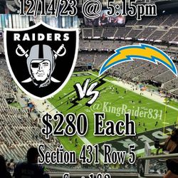 Raiders VS Chargers Game For Sale 