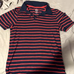 Children’s Red And Blue Striped Polo Shirt Size Extra Large
