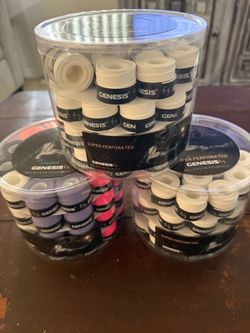 GENESIS Super Perf Overgrips 60 Pack Black Tennis Racket Overgrips AAA+