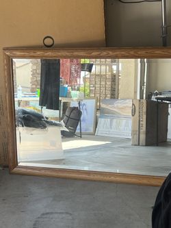 Wood And Chrome Finished Mirrors