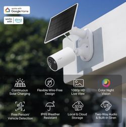 Solar Security Camera 1080p Panel (No Monthly Fee)