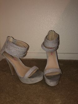 Grey High Heel Sandals size 6