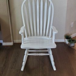 White Windsor Back Rocking Chair