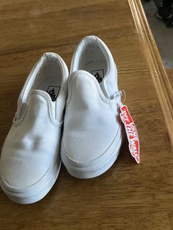 Kids White Slide On Vans Size 2.5