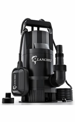 LANCHEZ Sump Pump, 1.6HP High Flow Submersible Water Pump with Float Switch, 6000GPH Automatic Transfer Utility Pump Pump for Swimming Pool Basement F