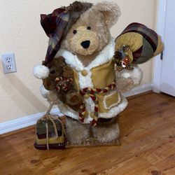Grandeur Noel Christmas 31” Bear Millennium Edition Wood Base Vintage