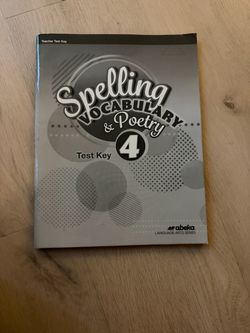 Abeka 4th grade Spelling, Vocabulary, & Poetry test answer key