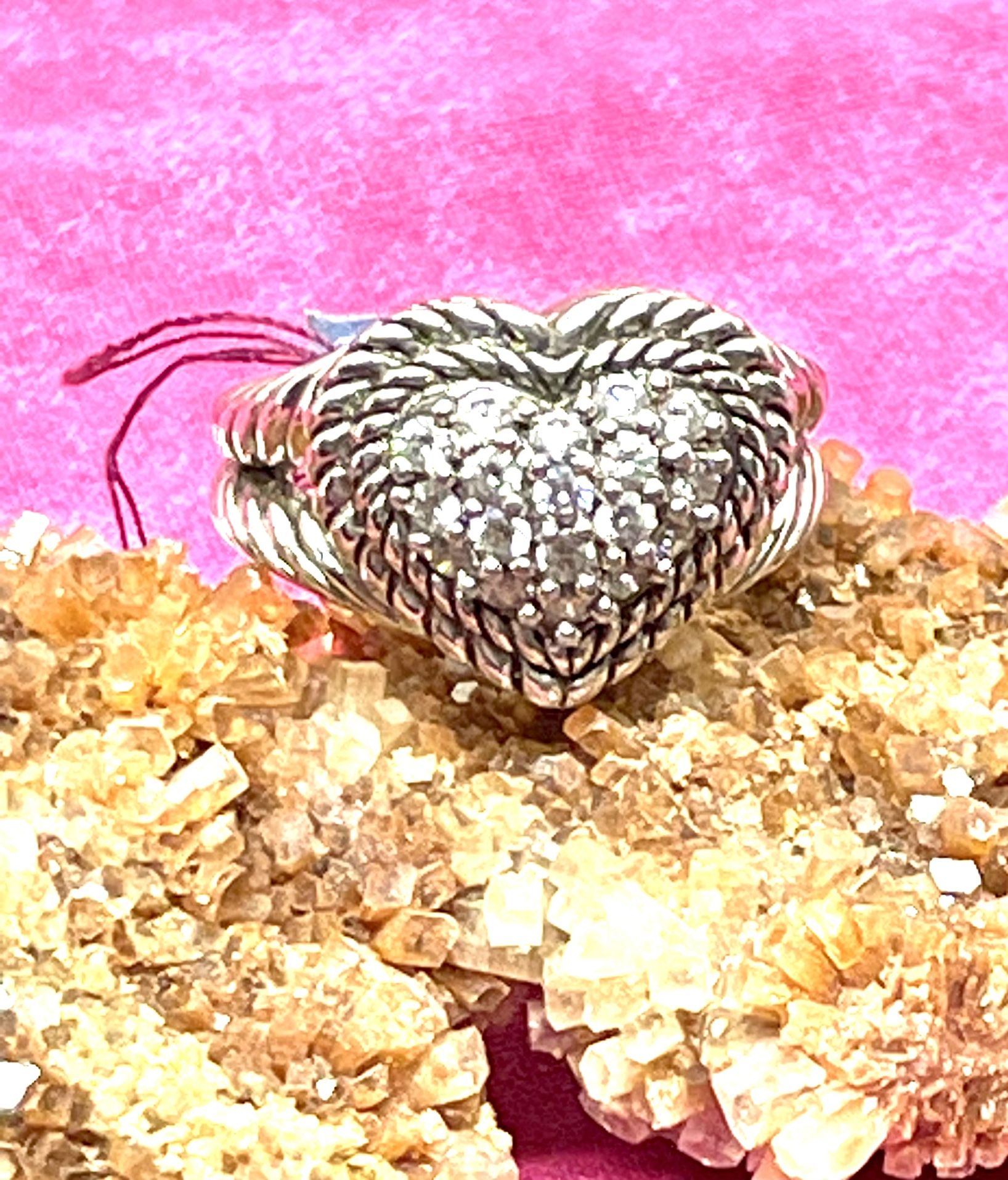 Judith Ripka Sterling Heart Ring sz 6.