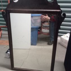 Antique Wood Framed Mirror