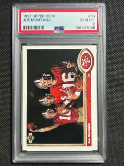 1991 UPPER DECK #54 JOE MONTANA 49ERS HOF PSA 10 GEM MINT