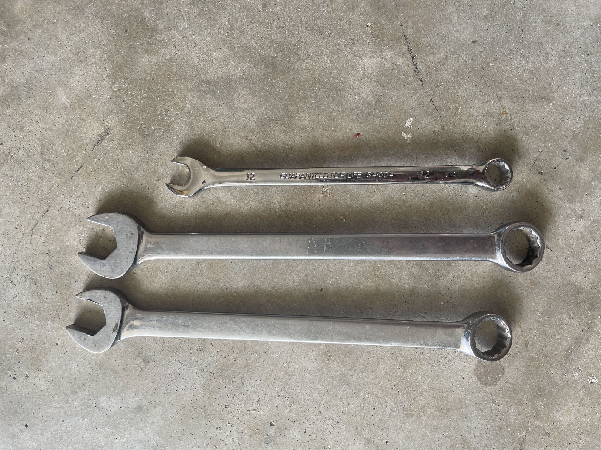 Matco wrenches 18mm, 19mm.  Duralast 12mm.