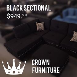 Black 3 Pcs Sectional 