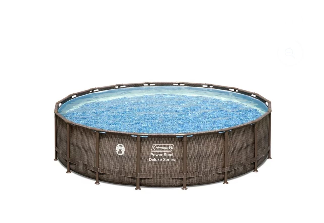 NEW 18 Foot x 48” Round Above Ground Pool Set With Cover , Filter & Ladder