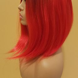 Short Red Straight Wig