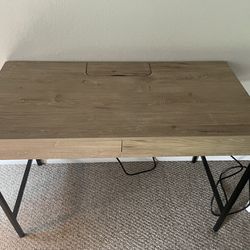 Desk with Drawers and Charging Station