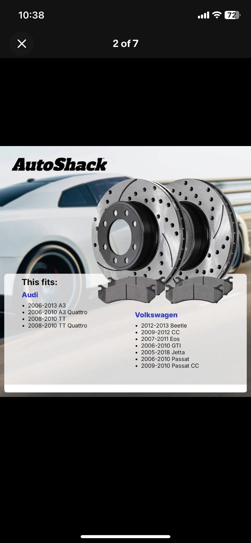 Drilled And Slotted Performance Front Rotors With Ceramic Pads