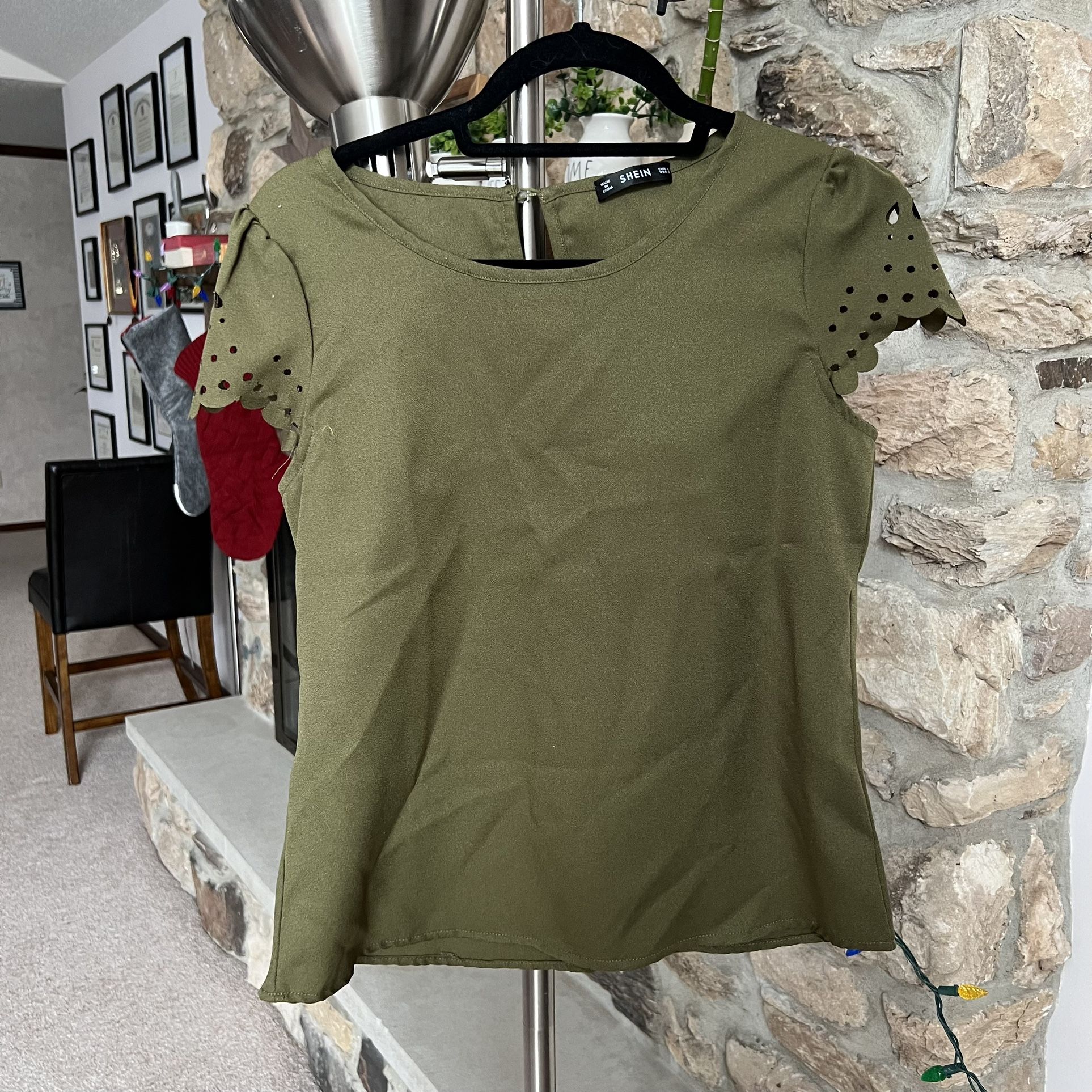 SHEIN Olive Green Women's Blouse