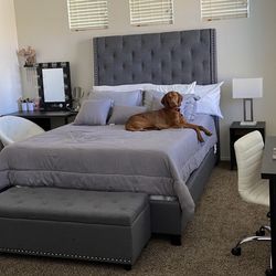 Bed Frame & Matching Ottoman