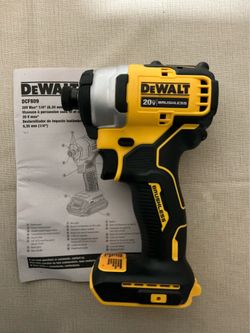 DEWALT. 20V MAX ATOMIC Lithium Ion Brushless Cordless 1/4” Impact Driver (Tool Only). DCF809B.